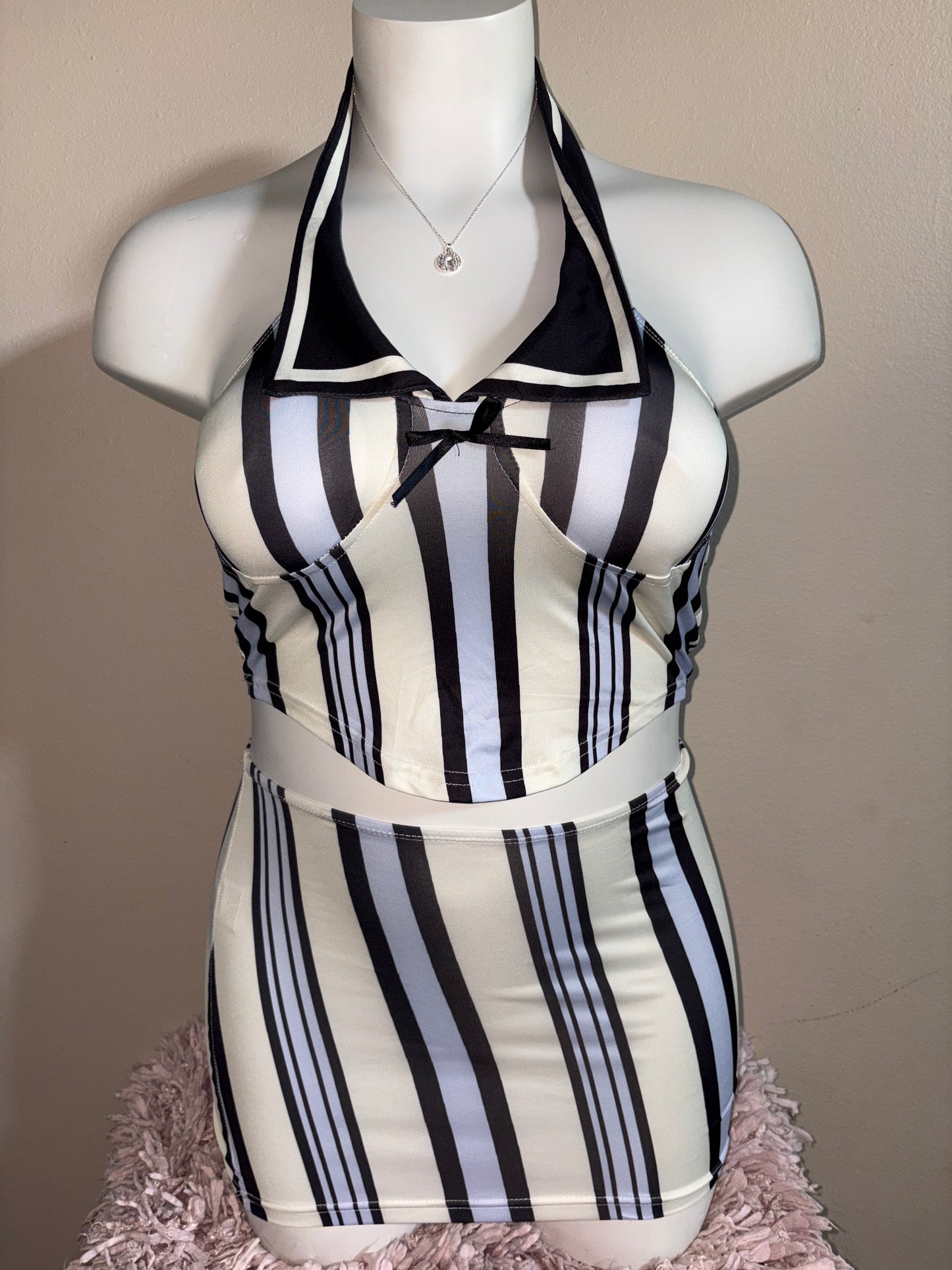 V-Neck Skirt Set